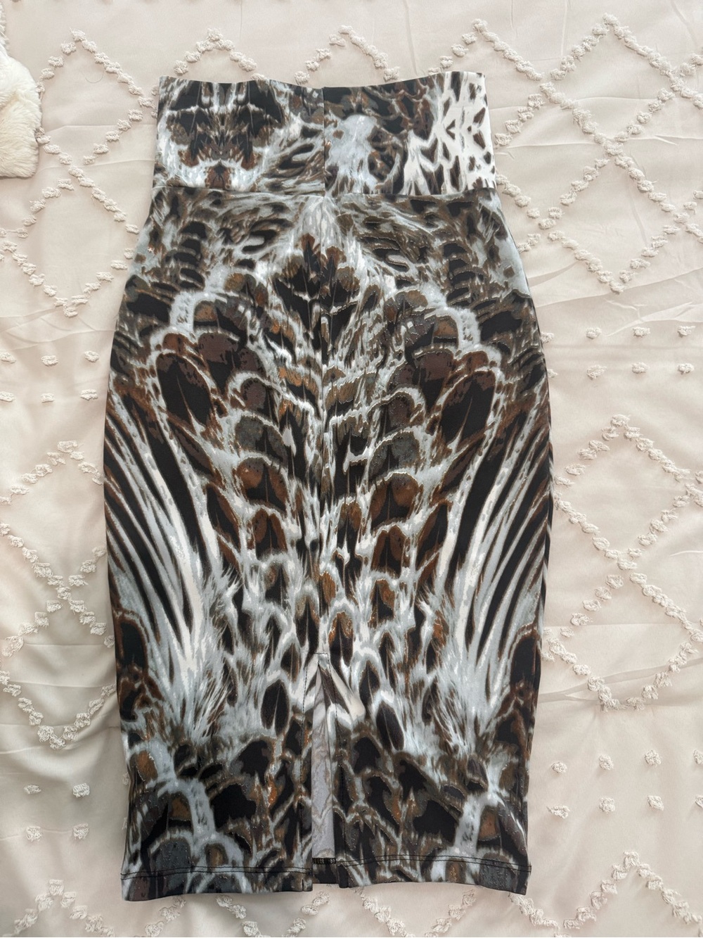 Bebe XS Women’s Brown And Blue Animal Print Pencil Dress